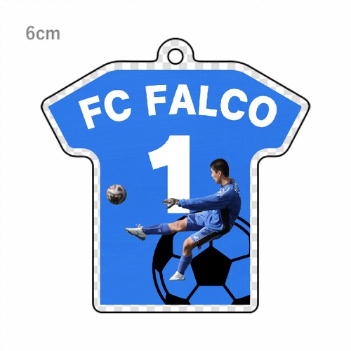 兵庫県で活動するサッカーチームのユニフォームアクリルキーホルダー