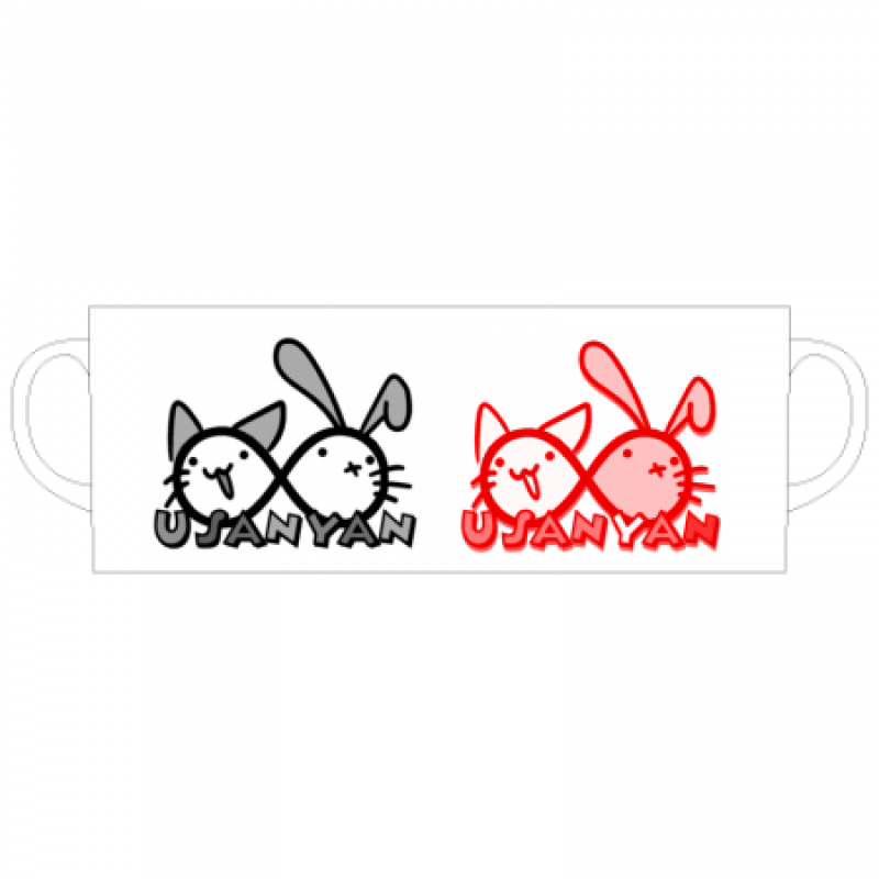 うさぎと猫のイラストがかわいいマグカップ