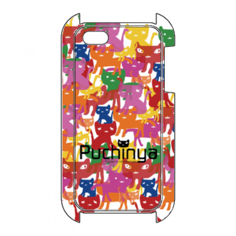 カラフルな猫がデザインされたオリジナルiPhoneケース