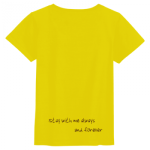 裾にメッセージをプリントしたレディースTシャツ