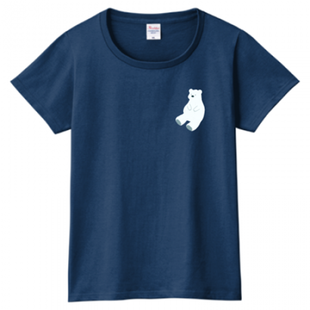 ワンポイントで白くまイラストをプリントしたTシャツ