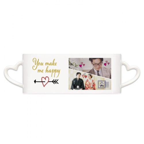 写真をプリントした結婚記念のオリジナルマグカップ