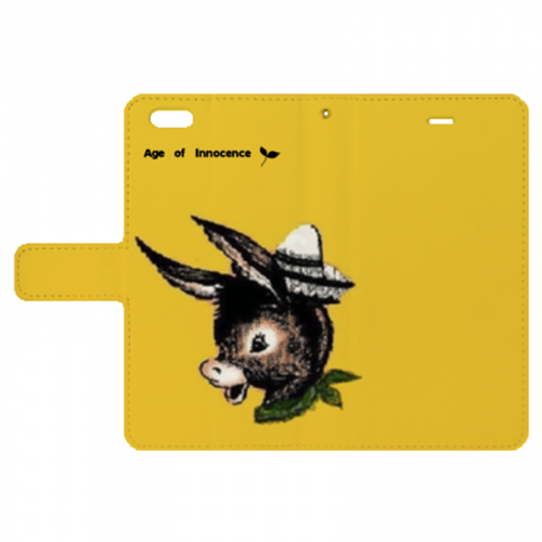 ロバのキュートなイラストをプリントしたiPhone手帳型ケース