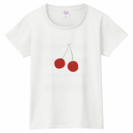 さくらんぼプリントがキュートなレディースTシャツ