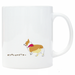 愛犬のイラストをプリントしたオリジナルのマグカップ