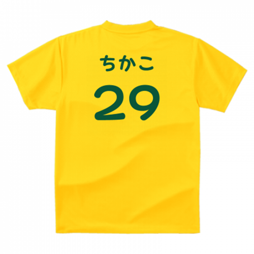 選手全員の名前をひらがなでデザイン。オリジナルのチームTシャツ