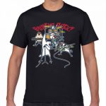 かわいい鳥のバンドイラストをプリントしたオリジナルTシャツ
