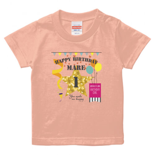1才の誕生日にプリントTシャツを作成