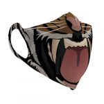 動物のイラストデザインをプリントした一体型のオリジナルマスク