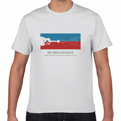 ソーシャルディスタンスのイラストをプリントしたオリジナルTシャツ