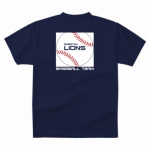 イラストロゴをプリントした野球チームのTシャツ