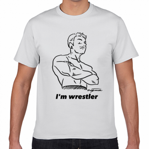 レスラーのイラストをプリントしたオリジナルTシャツ