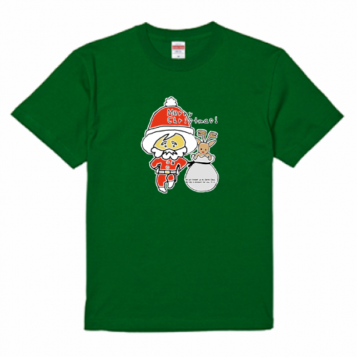 サンタのイラストをプリントしたオリジナルTシャツ