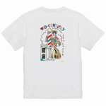オリジナルイラストをプリントした理髪店のスタッフTシャツ