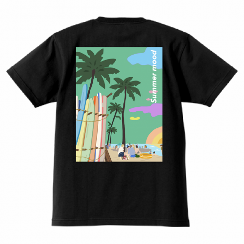 背中に大きくイラストをプリントしたオリジナルTシャツ