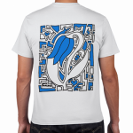 アーティストのイラストを印刷した販売用のオリジナルTシャツ