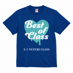 ハートのデザインが目を引くオリジナルのクラスTシャツ
