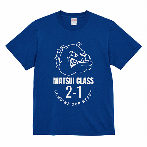 ブルドッグのイラストデザインがかわいいオリジナルのクラスTシャツ