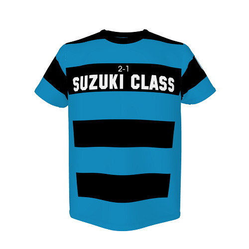 くびれボーダーがカッコいいサッカー風のクラスTシャツ