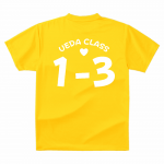 ハートのポイントがかわいい背ネーム入りクラスTシャツ