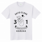 指ハートがかわいい韓国風デザインのクラスTシャツ