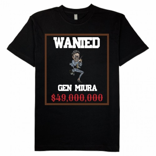 WANTEDの文字を大きくプリント！指名手配風Tシャツ