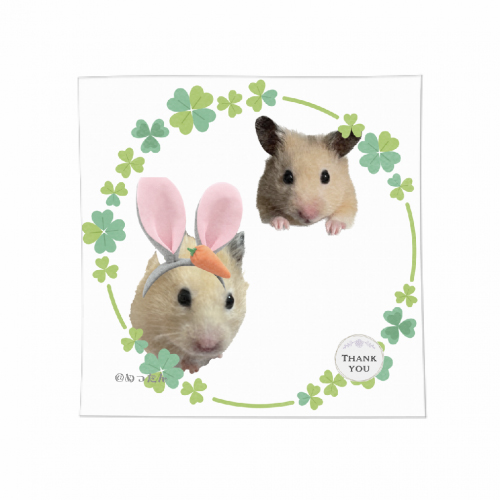 ハムスターの写真がプリントされたオリジナルミニタオル