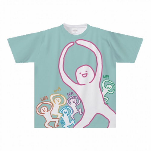 友達の似顔絵をTシャツの全面にフルカラープリント！