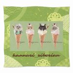アイスクリームに見立てた猫が可愛い!オリジナルミニタオル