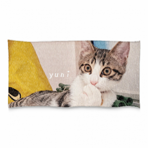 愛猫を大きくプリントしたオリジナルバスタオル
