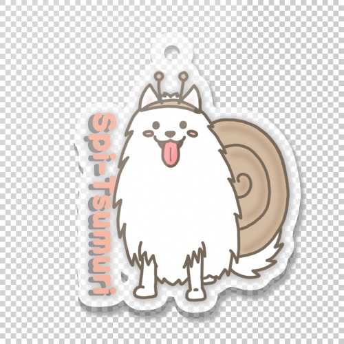 可愛い犬のキャラクターをプリントしたオリジナルアクキー