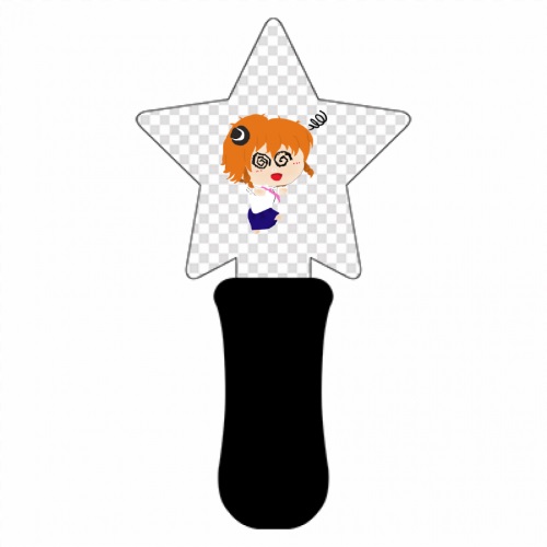 手描き風の女の子のキャラをプリント！自作星型ペンライト