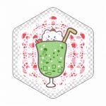 メロンクリームソーダのイラストがかわいい!六角形アクリルマグネット
