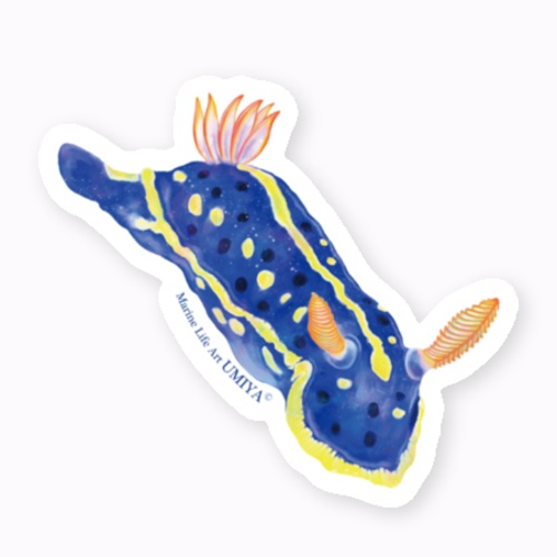 鮮やかな青が美しい！海の生き物のダイカットステッカー